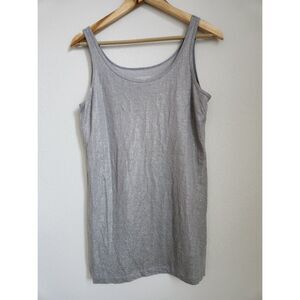 Eileen Fisher 100% Organic Linen Gray Tank Top | Size S